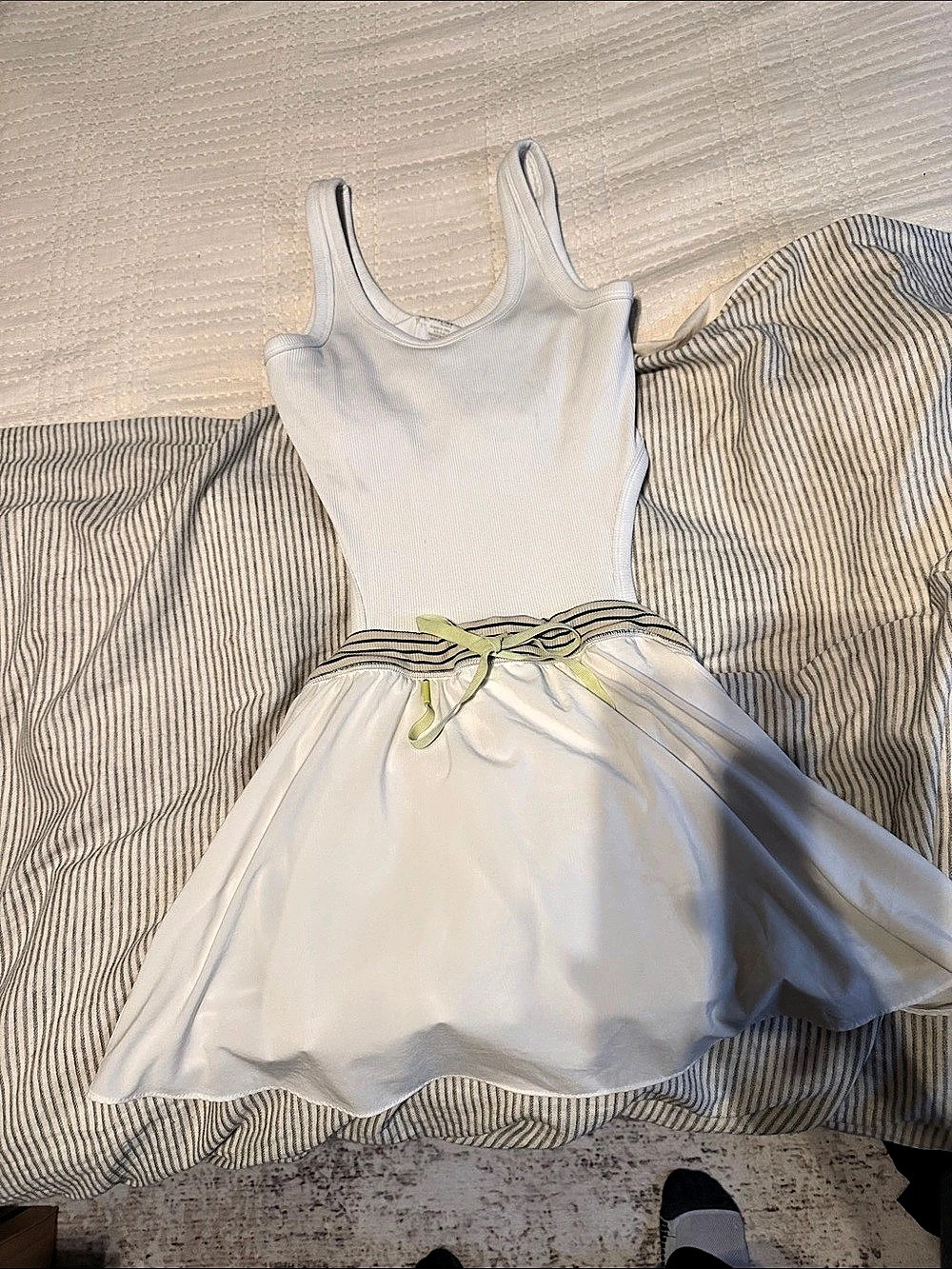OFFLINE by Aerie  White Striped Waist Dress Size m